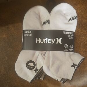 Hurley White Low Cut Socks for Women - 6 Pack